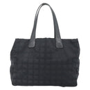 CHANEL New Travel line Tote Bag Nylon Black CC Auth 181153-2