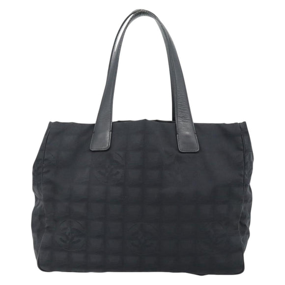 CHANEL New Travel line Tote Bag Nylon Black CC Auth 181153