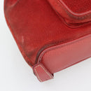 GUCCI Bamboo Backpack Suede Red Gold 003 2058 0030 Auth 181155-16