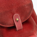 GUCCI Bamboo Backpack Suede Red Gold 003 2058 0030 Auth 181155-19