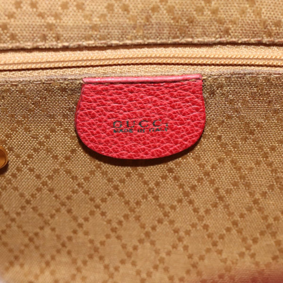 GUCCI Bamboo Backpack Suede Red Gold 003 2058 0030 Auth 181155