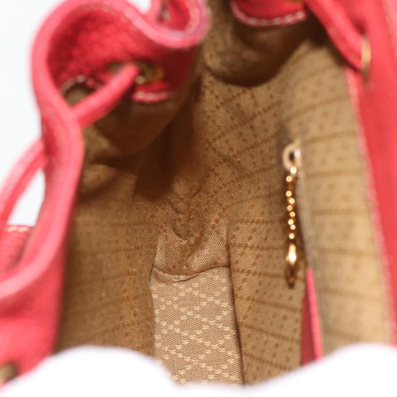 GUCCI Bamboo Backpack Suede Red Gold 003 2058 0030 Auth 181155