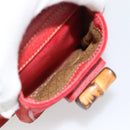 GUCCI Bamboo Backpack Suede Red Gold 003 2058 0030 Auth 181155-25