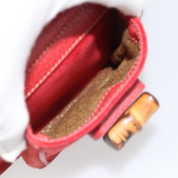 GUCCI Bamboo Backpack Suede Red Gold 003 2058 0030 Auth 181155