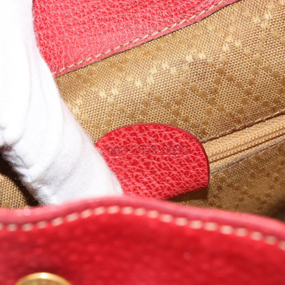 GUCCI Bamboo Backpack Suede Red Gold 003 2058 0030 Auth 181155