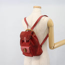 GUCCI Bamboo Backpack Suede Red Gold 003 2058 0030 Auth 181155-26