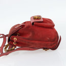 GUCCI Bamboo Backpack Suede Red Gold 003 2058 0030 Auth 181155-3