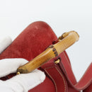 GUCCI Bamboo Backpack Suede Red Gold 003 2058 0030 Auth 181155-7