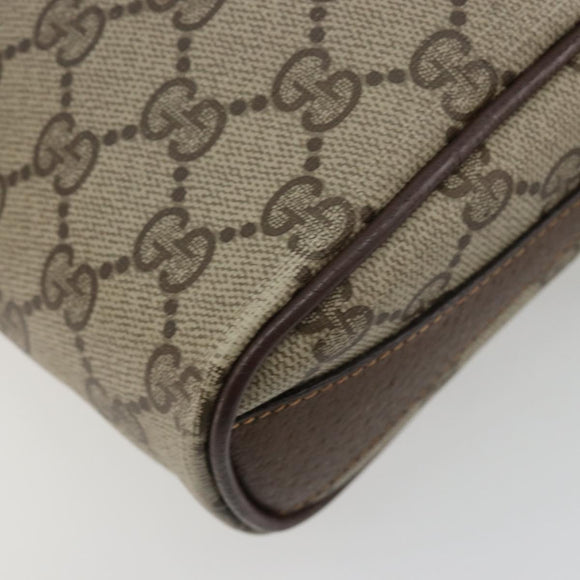 GUCCI GG Supreme Web Sherry Line Bag PVC Beige Gold 89 02 018 Auth 181156