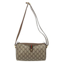 GUCCI GG Supreme Web Sherry Line Bag PVC Beige Gold 89 02 018 Auth 181156-13