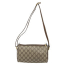 GUCCI GG Supreme Web Sherry Line Bag PVC Beige Gold 89 02 018 Auth 181156-2