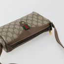 GUCCI GG Supreme Web Sherry Line Bag PVC Beige Gold 89 02 018 Auth 181156-6