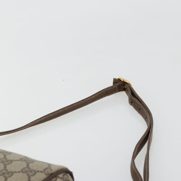 GUCCI GG Supreme Web Sherry Line Bag PVC Beige Gold 89 02 018 Auth 181156