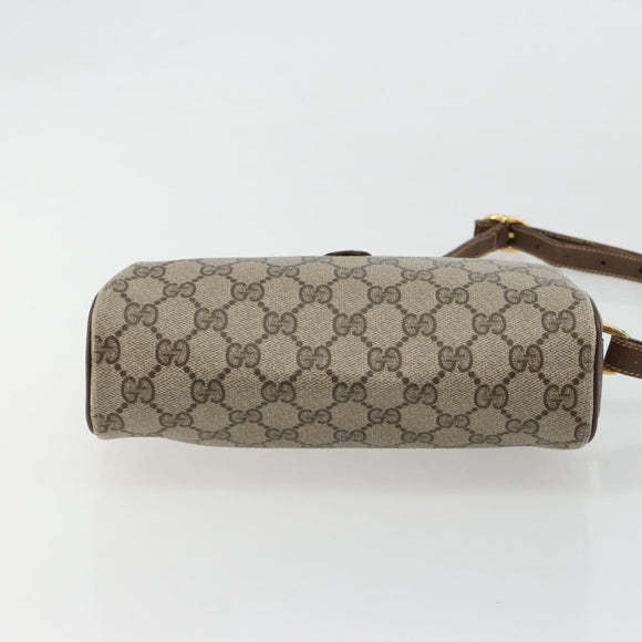GUCCI GG Supreme Web Sherry Line Bag PVC Beige Gold 89 02 018 Auth 181156