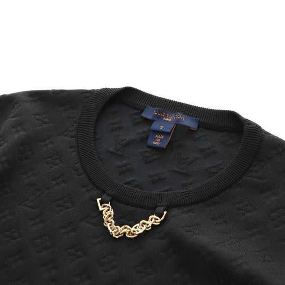 LOUIS VUITTON Monogram Long Sleeved T Shirt Silk S LV Auth 181157M