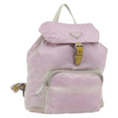 PRADA Rugzak Nylon Roze Zilver Auth 181159-1