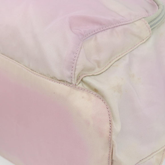 PRADA Rugzak Nylon Roze Zilver Auth 181159
