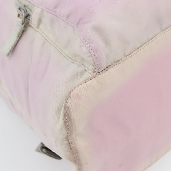 PRADA Rugzak Nylon Roze Zilver Auth 181159