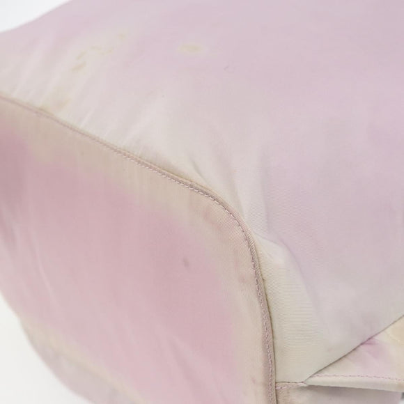 PRADA Rugzak Nylon Roze Zilver Auth 181159