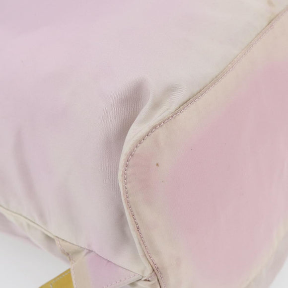 PRADA Rugzak Nylon Roze Zilver Auth 181159
