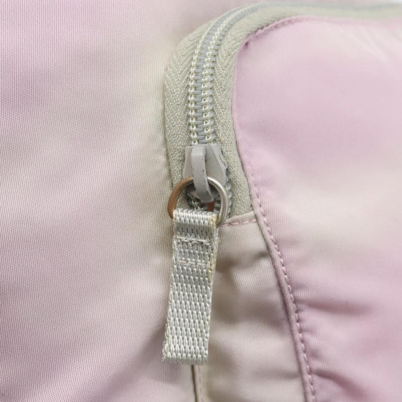 PRADA Rugzak Nylon Roze Zilver Auth 181159
