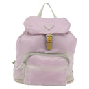 PRADA Rugzak Nylon Roze Zilver Auth 181159-13