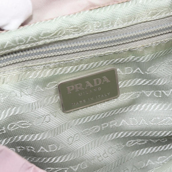 PRADA Rugzak Nylon Roze Zilver Auth 181159