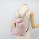 PRADA Rugzak Nylon Roze Zilver Auth 181159-28