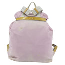 PRADA Rugzak Nylon Roze Zilver Auth 181159-2