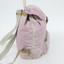 PRADA Rugzak Nylon Roze Zilver Auth 181159-3