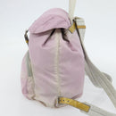 PRADA Rugzak Nylon Roze Zilver Auth 181159-4
