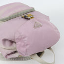 PRADA Rugzak Nylon Roze Zilver Auth 181159-6