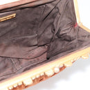 Miu Miu Matelassé Schoudertas Leer Oranje Goud Auth 181161-19