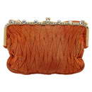 Miu Miu Matelassé Schoudertas Leer Oranje Goud Auth 181161-13