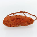 Miu Miu Matelassé Schoudertas Leer Oranje Goud Auth 181161-5
