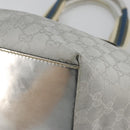 GUCCI GG Canvas Sherry Line Hand Bag Silver Gray 131228 Auth 181162-10