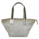 GUCCI GG Canvas Sherry Line Hand Bag Silver Gray 131228 Auth 181162-3