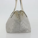 GUCCI GG Canvas Sherry Line Hand Bag Silver Gray 131228 Auth 181162-4