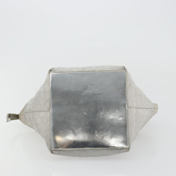 GUCCI GG Canvas Sherry Line Hand Bag Silver Gray 131228 Auth 181162