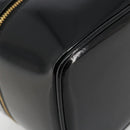 GUCCI Bamboo Vanity Hand Bag Patent leather Black Gold Auth 181163-15