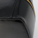 GUCCI Bamboo Vanity Hand Bag Patent leather Black Gold Auth 181163-16