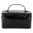 GUCCI Bamboo Vanity Hand Bag Patent leather Black Gold Auth 181163-2