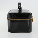 GUCCI Bamboo Vanity Hand Bag Patent leather Black Gold Auth 181163-4