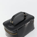 GUCCI Bamboo Vanity Hand Bag Patent leather Black Gold Auth 181163-6