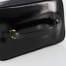 GUCCI Bamboo Vanity Hand Bag Patent leather Black Gold Auth 181163-7