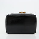 GUCCI Bamboo Vanity Hand Bag Patent leather Black Gold Auth 181163-5