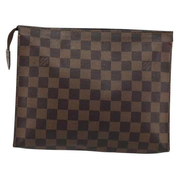 LOUIS VUITTON Damier Ebene Poche Toilette 26 Pouch N47543 LV Auth 181164