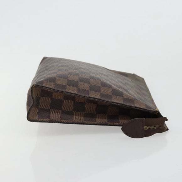 LOUIS VUITTON Damier Ebene Poche Toilette 26 Pouch N47543 LV Auth 181164
