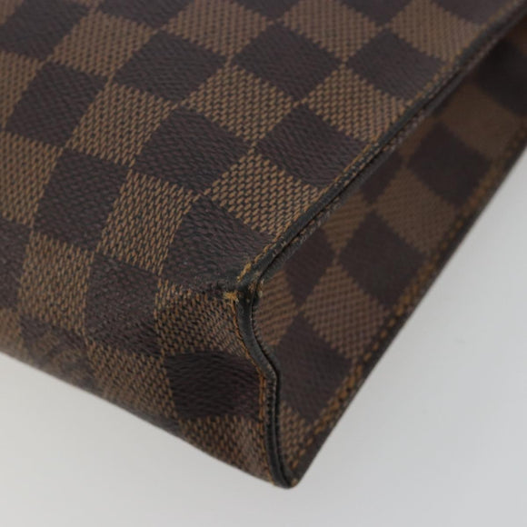 LOUIS VUITTON Damier Ebene Poche Toilette 26 Pouch N47543 LV Auth 181164