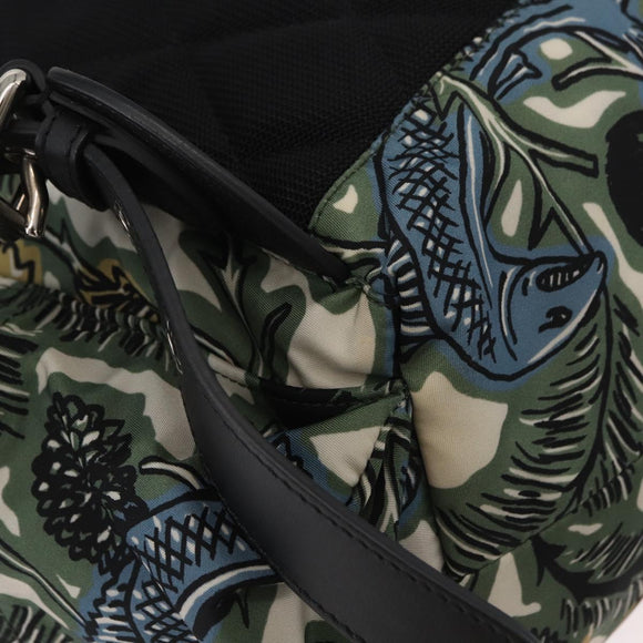 BURBERRY Rucksack Nylon Grün Silber Auth 181165A